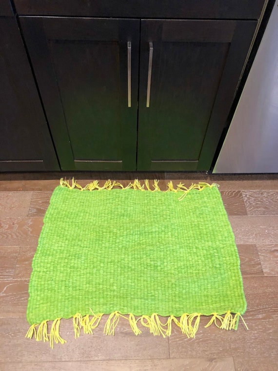 Zitrone Lime Mat Handmade Doormat Kuche Bad Dusche Terrasse Indoor Outdoor Rug Wool Und Acrylfarben