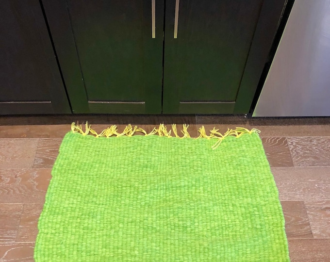 Featured listing image: Lemon #Lime #Mat #Handmade #Doormat, Kitchen, Bathroom, Shower, Patio Indoor / Outdoor #Rug, #Wool and Acrylic