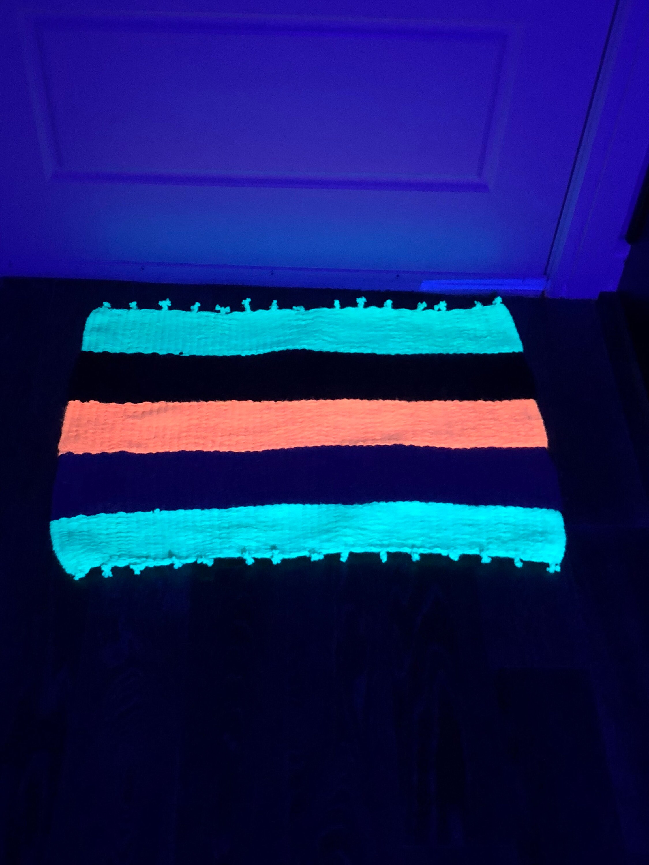 halloween themed blacklight glow in the dark door bath kitchen mat or rug