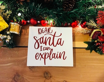 DEAR SANTA DEFINE GOOD Sign Christmas rustic farmhouse country primitive