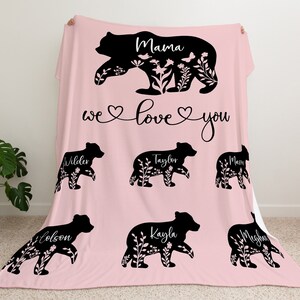  Personalized Mama Bear Blanket with Cubs Names - 3
