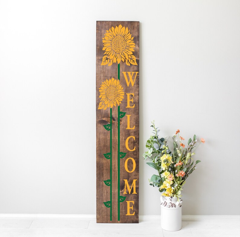 Welcome Sunflower ~ Wooden Porch Sign