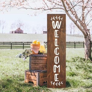 Welcome Farmhouse Wreath Sign ~ Wooden Porch Sign, Custom Porch Sign, Outdoor Welcome Sign, Cute Porch, Custom Welcome, Farmhouse