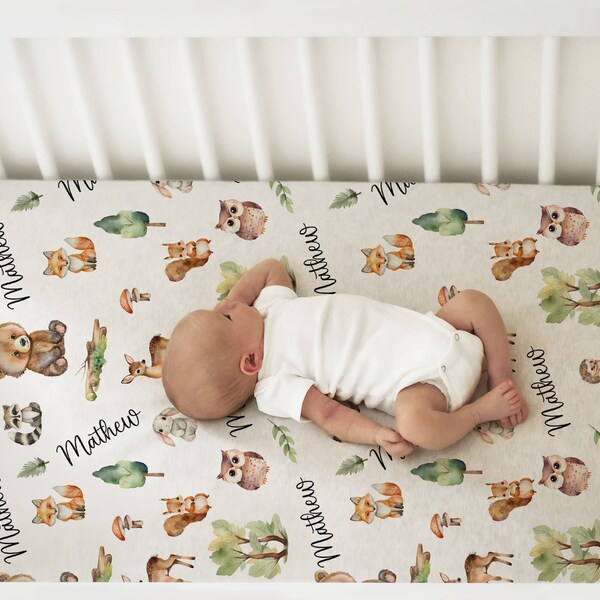 Woodland Crib Sheets Etsy