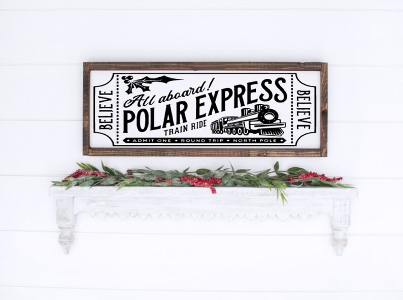 Polar Express Wooden Sign Etsy