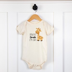 You Bet Giraffe I&#39;m Cute Baby Bodysuit, Funny Animal Bodysuit, Giraffe Baby Clothes, Cute Baby Bodysuit, Giraffe Bodysuit