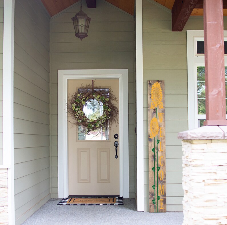 Welcome Sunflower ~ Wooden Porch Sign