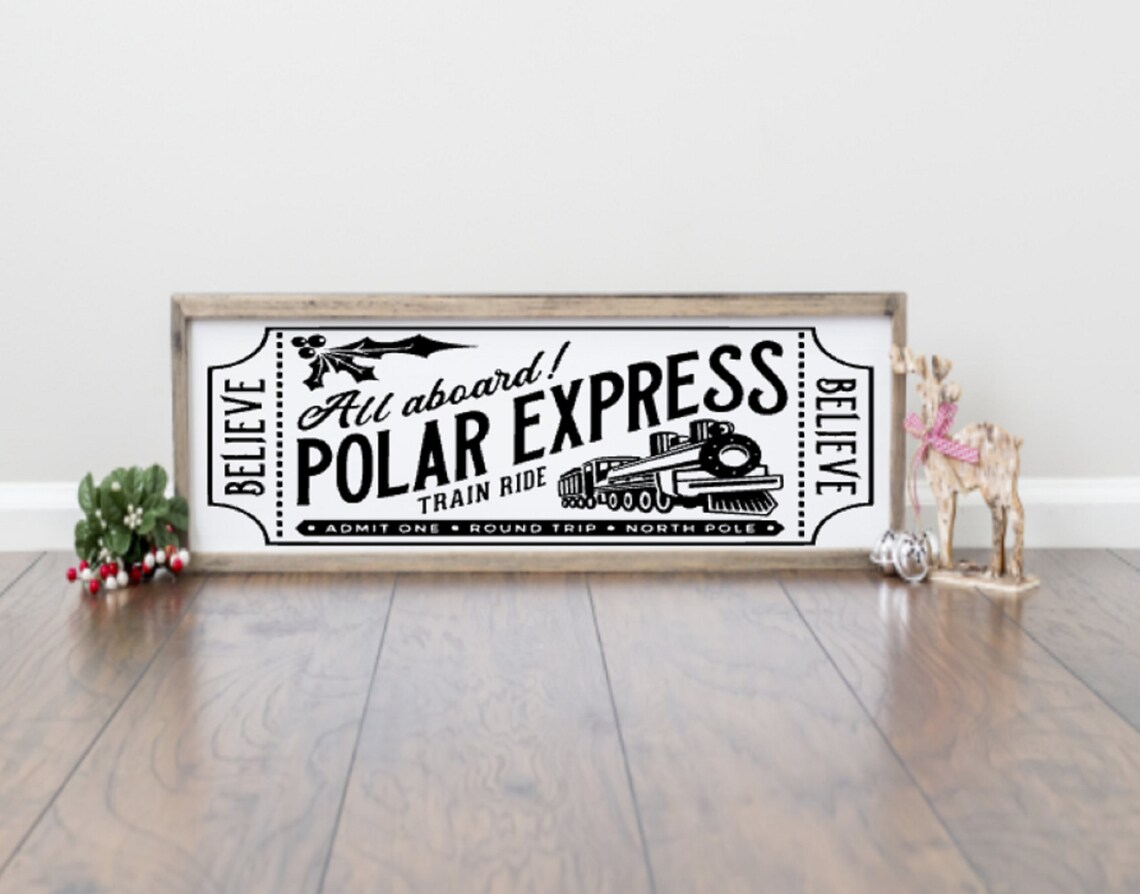 Polar Express Wooden Sign Etsy