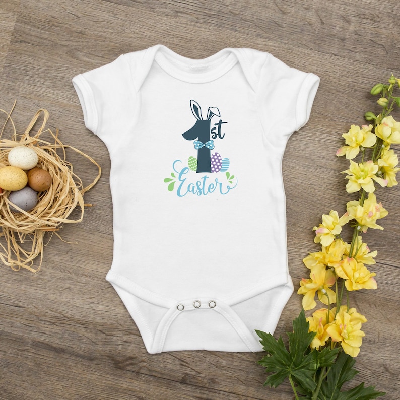 My First Easter Blue Bunny Design ~ Baby Bodysuit