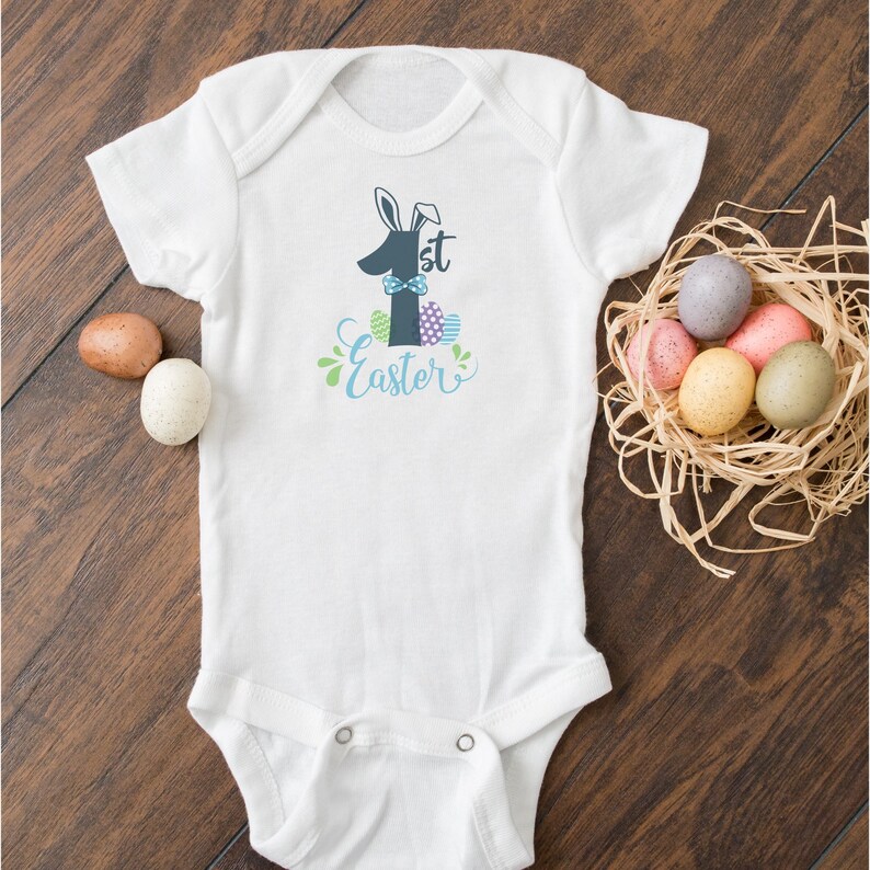 My First Easter Blue Bunny Design ~ Baby Bodysuit