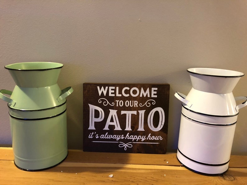 To Our Patio It's Always Happy Hour Wooden Sign Etsy