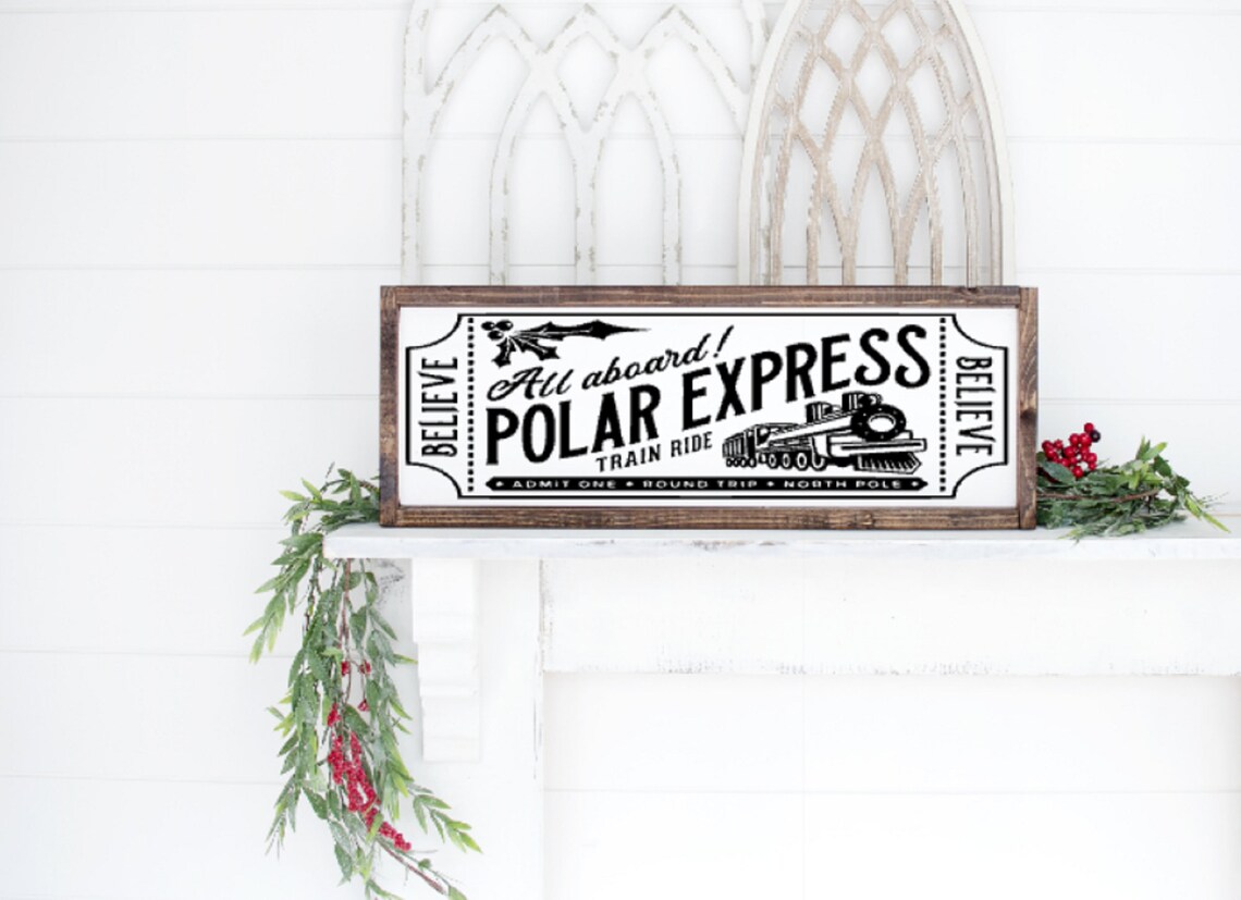 Polar Express Wooden Sign Etsy