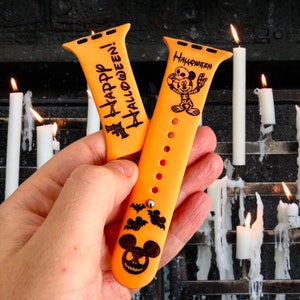 Halloween iWatch band Pumpkin Engraved Apple Watch band Apple Watch strap for 38 40 41 42 44 45mm Apple Watch 1 2 3 4 5 6 7 SE series Watch