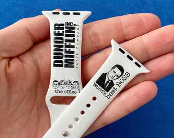 Office Laser Engraved Apple Watch band series 8 9 10 11 SE iWatch band 41 46mm Watch band Apple watch 45 44mm Watch strap Apple watch strap