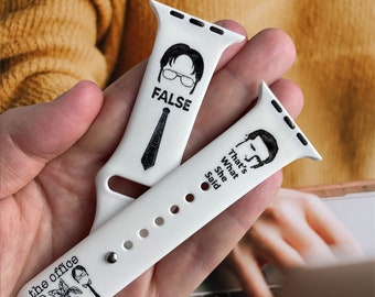 Office Laser Engraved Apple Watch band series 1-7 SE iWatch band 31 45mm Watch band Apple watch 42 44mm Watch strap Apple watch strap Office