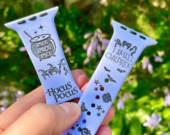 Hocus Pocus Halloween Laser Engraved Apple Watch band for 38 40 41 42 44 45 46mm Sanderson Apple Watch 1 4 5 6 7 11 series strap iWatch Band