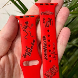 Custom Watch band Laser Engraved Apple Watch band for 38/40/41/42/44/45mm Personalization Apple Watch 1/2/3/4/5/6/7 series strap iWatch Band