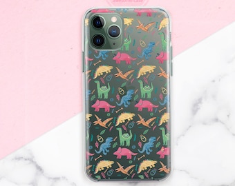 Dinosaur Pattern iPhone Case: Protective Silicone Phone Cover, Silicone Cover  for iPhone 17 Pro 16 Pro Max 15 Pro 17 Air 14 Pro 13 Pro Case
