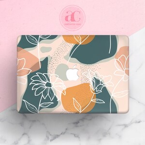 Pastel Printing Hard Rubberized Laptop Case Neutral beige Flower Macbook Pro 14 16 2021 Case Macbook Air 13 2018 2020 Macbook Pro 13 case