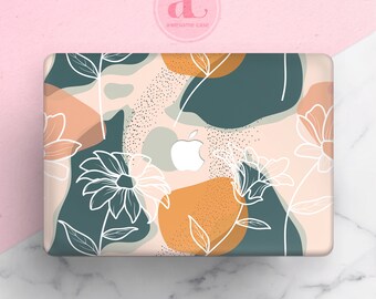 Floral Pastel Macbook Case: Hard Rubberized Cover
