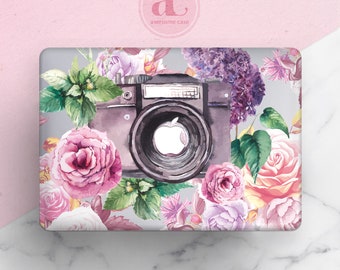 Floral Camera Macbook Case: Photographer Gift