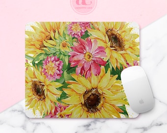 Sunflower Mouse Pad: Floral Desk Decor, Home Office Gift