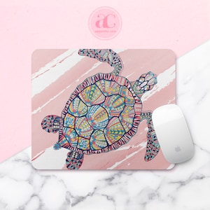 Turtle Mouse Pad Home Office Decor Mouse Sea Ocean Gift for Boss Birthday Present Mat rectangular rug Present Mouse pad Cute gift Mousepads