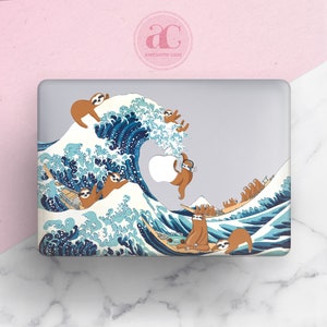 Sloths Macbook Case Kanagawa Macbook Air 13 Case Macbook Pro 13 Case Sloths Macbook Pro 16 Case Great Wave off Kanagawa Japanese Wave Cover
