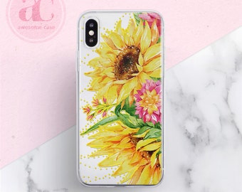 Sunflower iPhone Case: Floral Eco-Friendly Silicone Cover, Silicone Cover for iPhone 17 Pro 16 Pro Max 15 Pro 17 Air 14 Pro 13 Pro Max Case