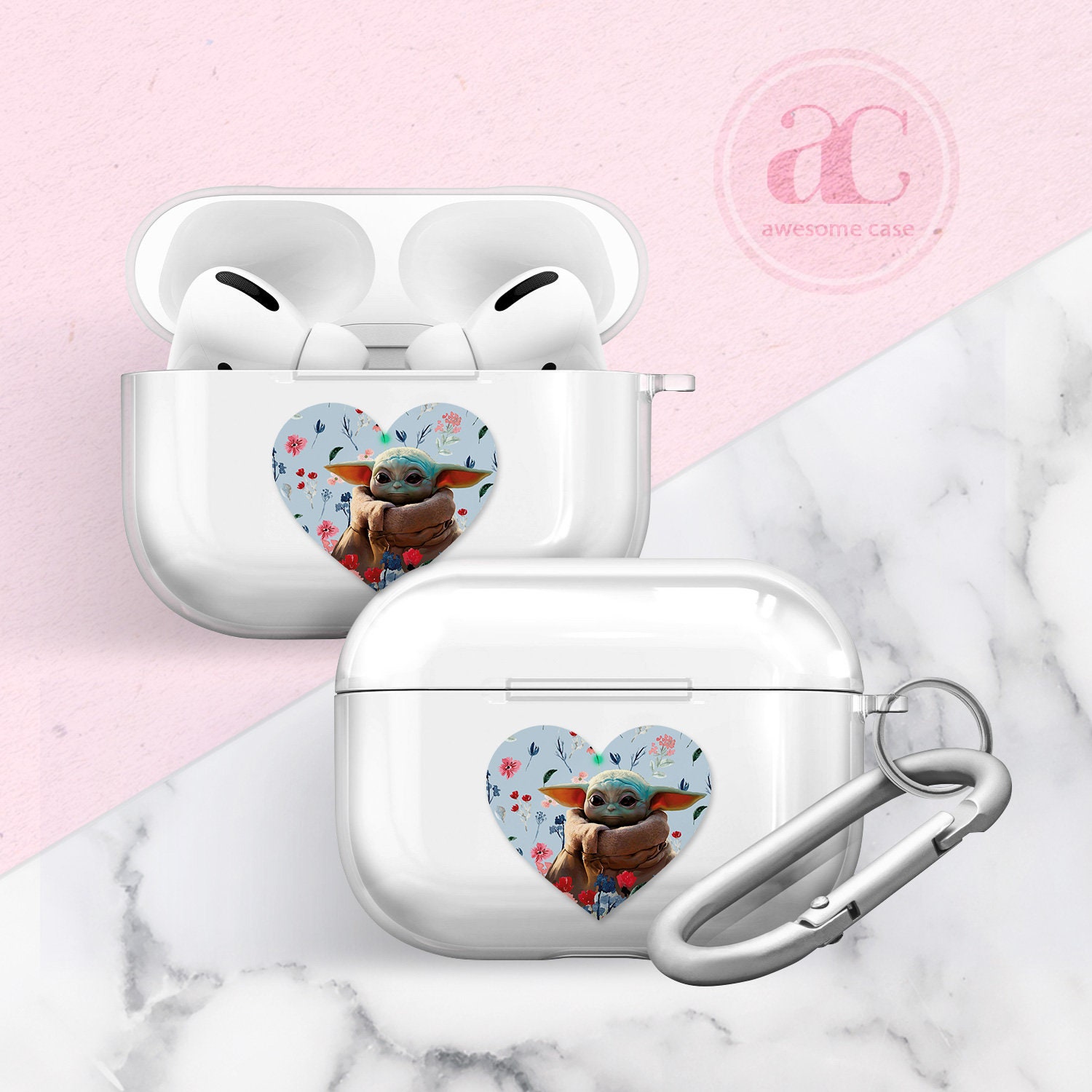 Mignon bébé Airpods Pro cas crâne clair en plastique étui de protection Airpods Pro support mignon en plastique airpods couverture earpods cas airpod