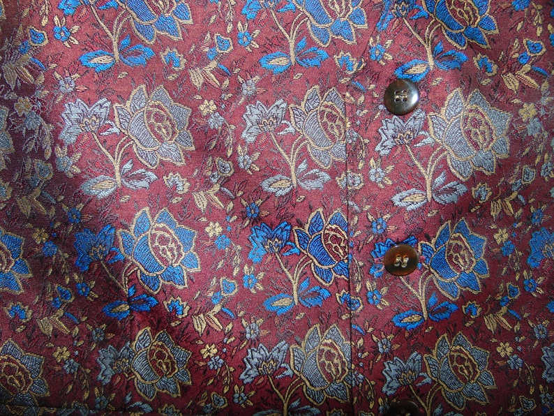 90s Bordo floral formal vests Men/'s waistcoat Button down vest Size Medium