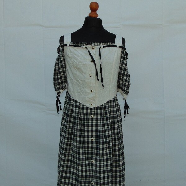 Vintage Plaid V Neck Bodycon Maxi Dress main image 1