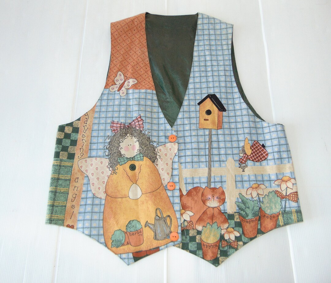 80er Damen Baumwollweste Bunte Weste Geschenk für Gärtner Etsy.de