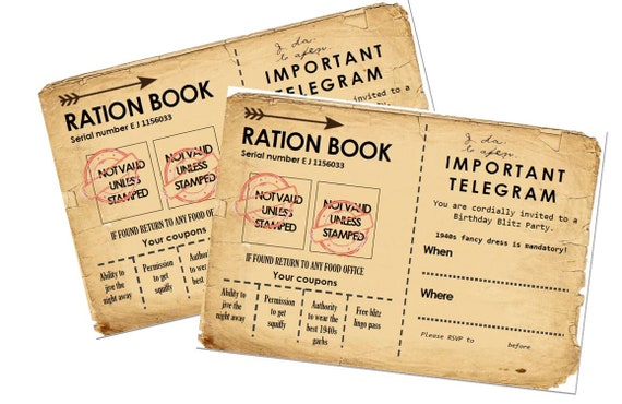 Blank Invitation Blitz Party Printable Invite 1940s Style - Etsy
