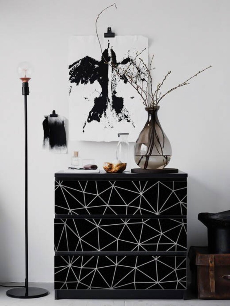 Ikea Malm Dresser Geometric Triangles Removable Ikea Decals Etsy