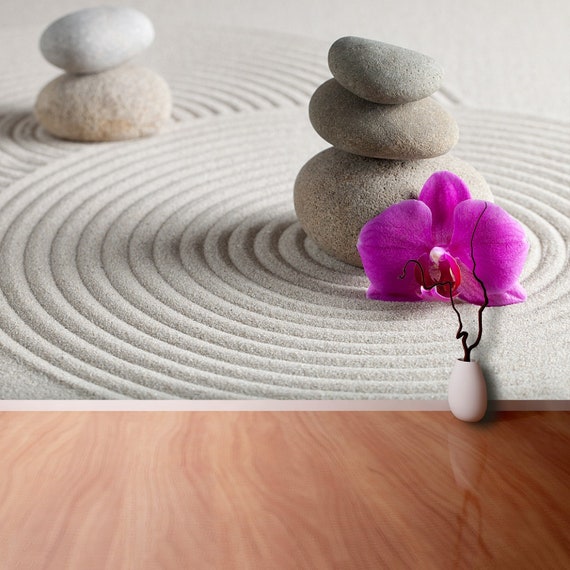Zen Stones Repositionable Photo Mural Wallpaper Zen Stone Etsy Zen Stones Repositionable Photo Mural Wallpaper Zen Stone Etsy