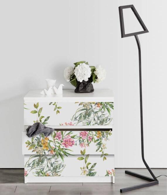 Ikea Malm Dresser Flowering Trees Removable Ikea Decals Etsy