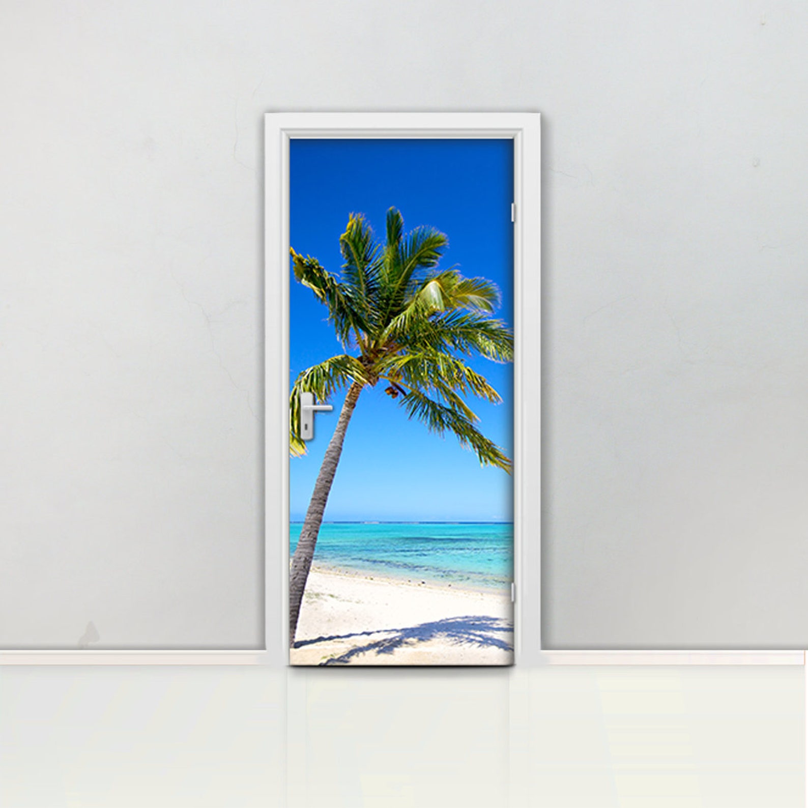Beach and Palm Door Mural Self Adhesive Door Wrap Removable Etsy UK