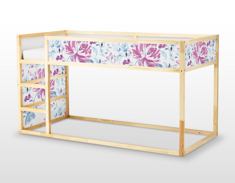 IKEA KURA BED Removable Stickers Purple Flowers Ikea Nursery Etsy