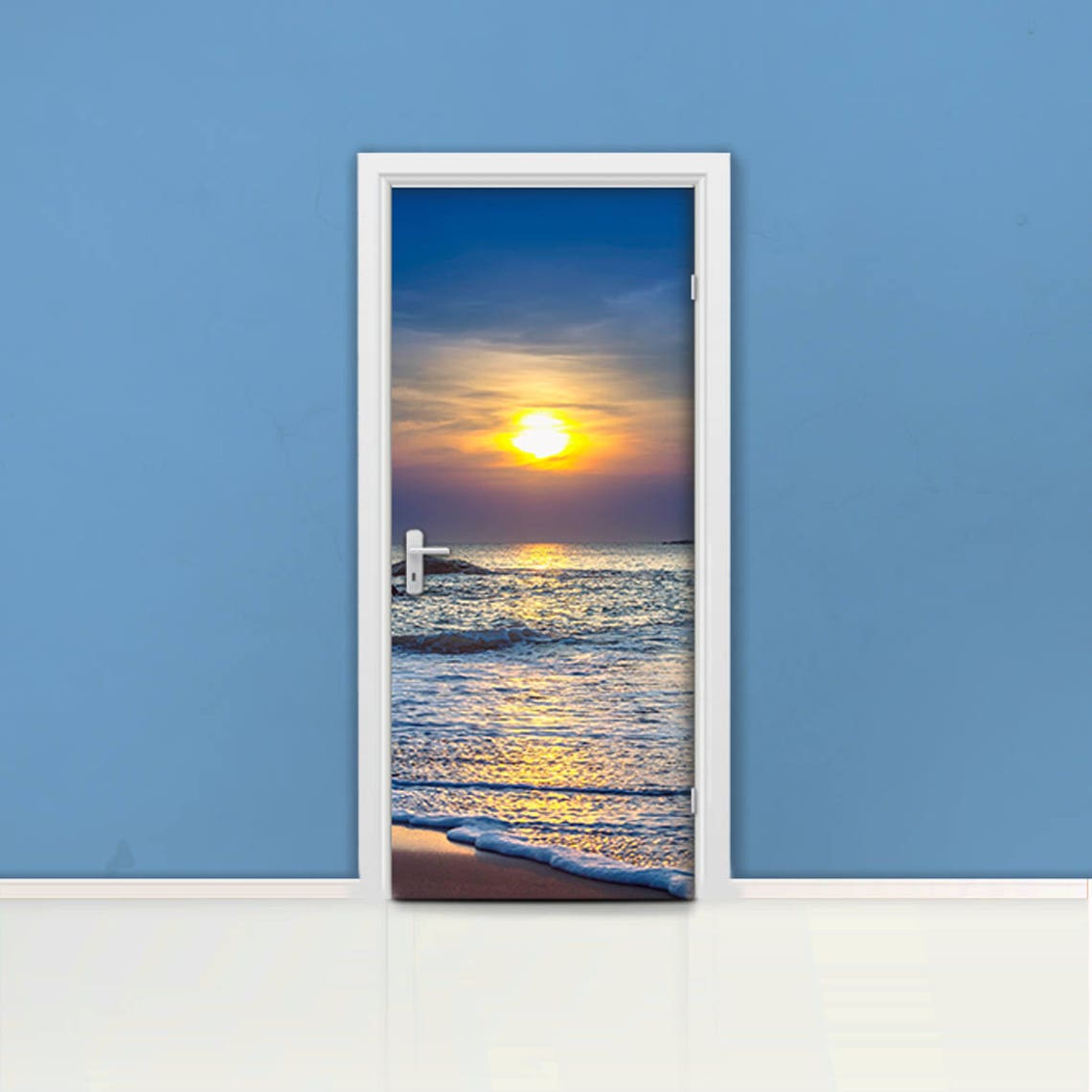 Sunset on the Beach Door Mural Self Adhesive Door Wrap Etsy