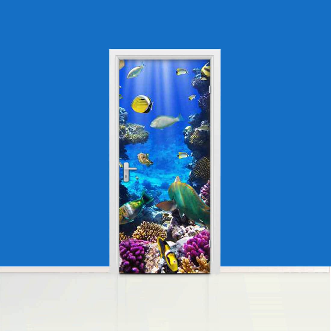 Underwater Reef Door Self-adhesive Door Stickers