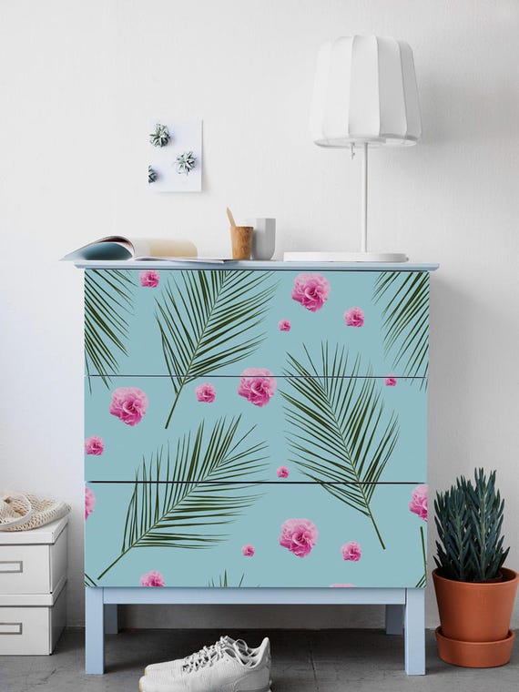 Ikea Malm Dresser Hawaii Flowers Removable Ikea Decals Etsy