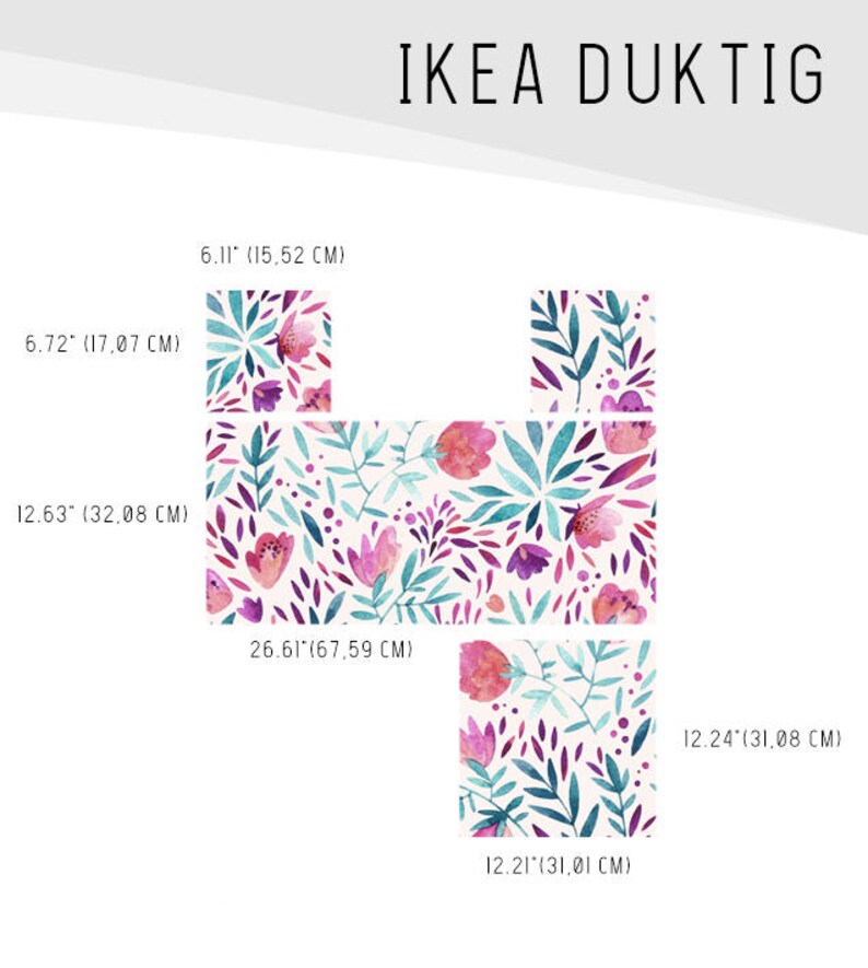 IKEA DUKTIG removable purple vintage flowers Ikea decals Etsy