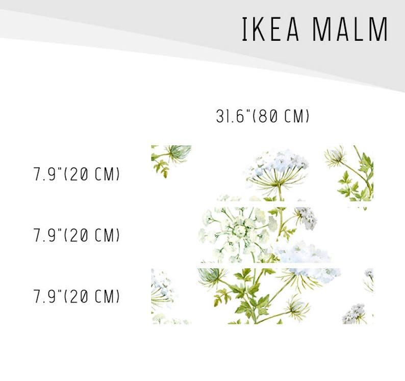 IKEA MALM Dresser Field Flowers Removable Ikea Decals Etsy