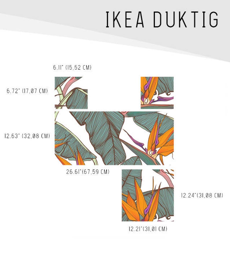 IKEA DUKTIG Removable Palms and Flowers Ikea Decals Etsy