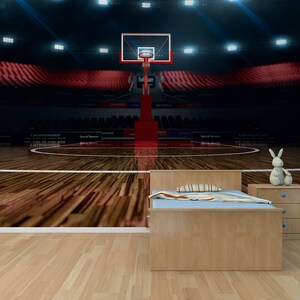 Basketball Court Photo Wallpaper Removable Wall Wallpaper | Etsy