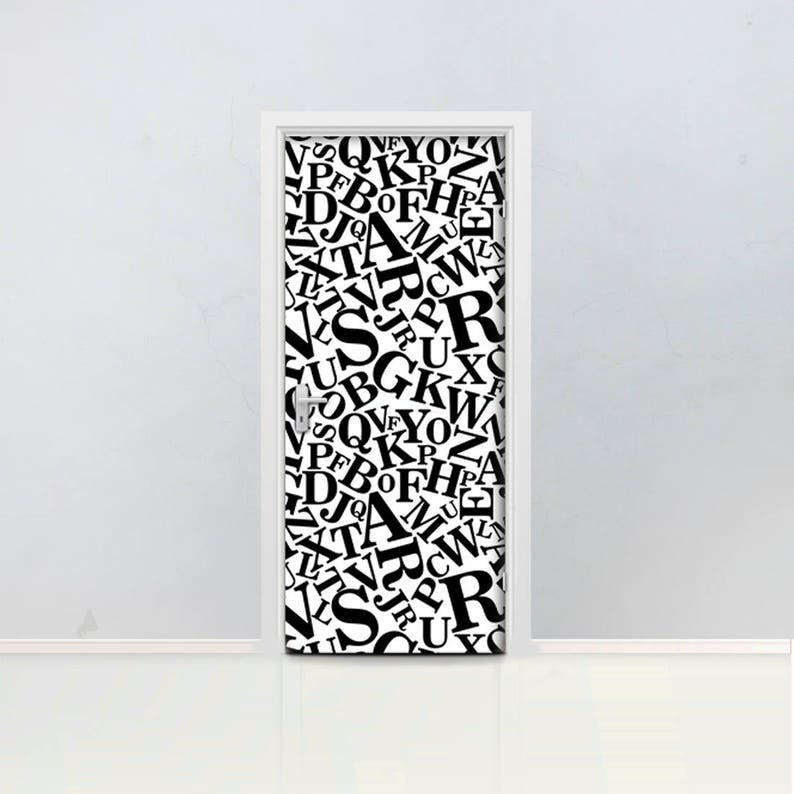 Letter Door Mural Self Adhesive Door Wrap Removable Peel & Etsy