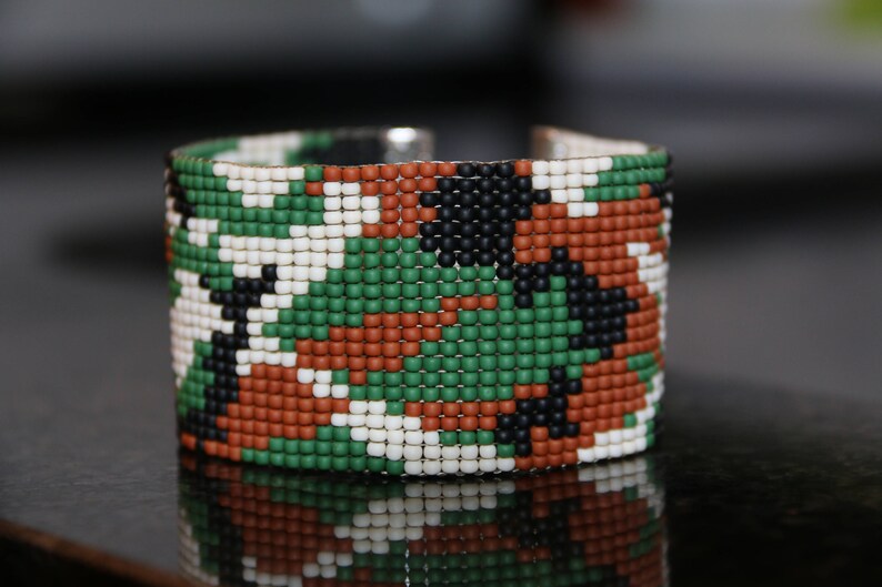 Camouflage Bracelet Loom Bead Bracelet Toho Beads Cuff Etsy