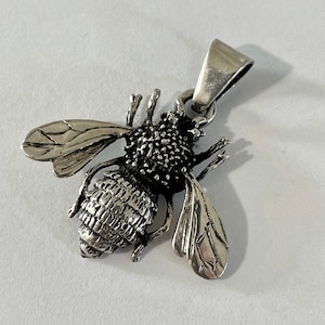 Sterling Bee Pendant Highly Detailed