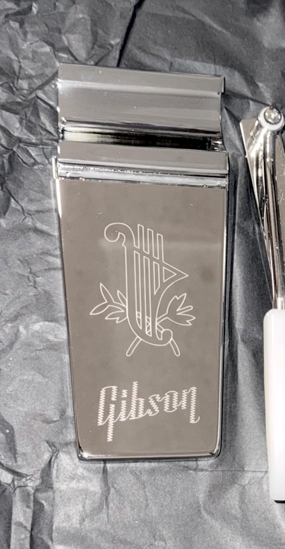 Gibson Maestro Vibrola ロング・レプリカ クローム Engraved Long Gibson Maestro Vibrola Lyre Tailpiece Fits SG